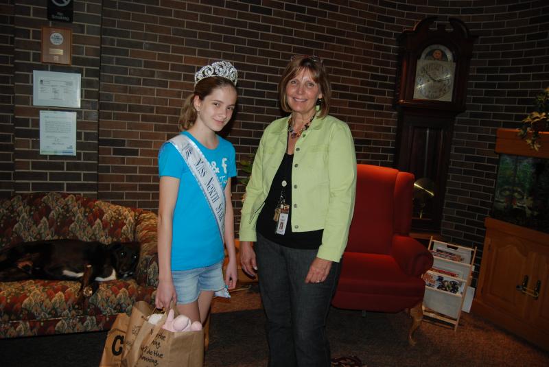 Donating items for Bingo with Cerenity's Recreation Director