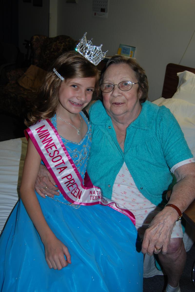 My grandmother and me the night I was crowned Miss MN Pre-Teen
